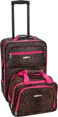 Pink Leopard 2-Piece Softside Luggage Set - Compact Weekend Carry