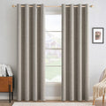 Linen Texture Blackout Curtains 52x72 in (2 Panels) - Room Darkening