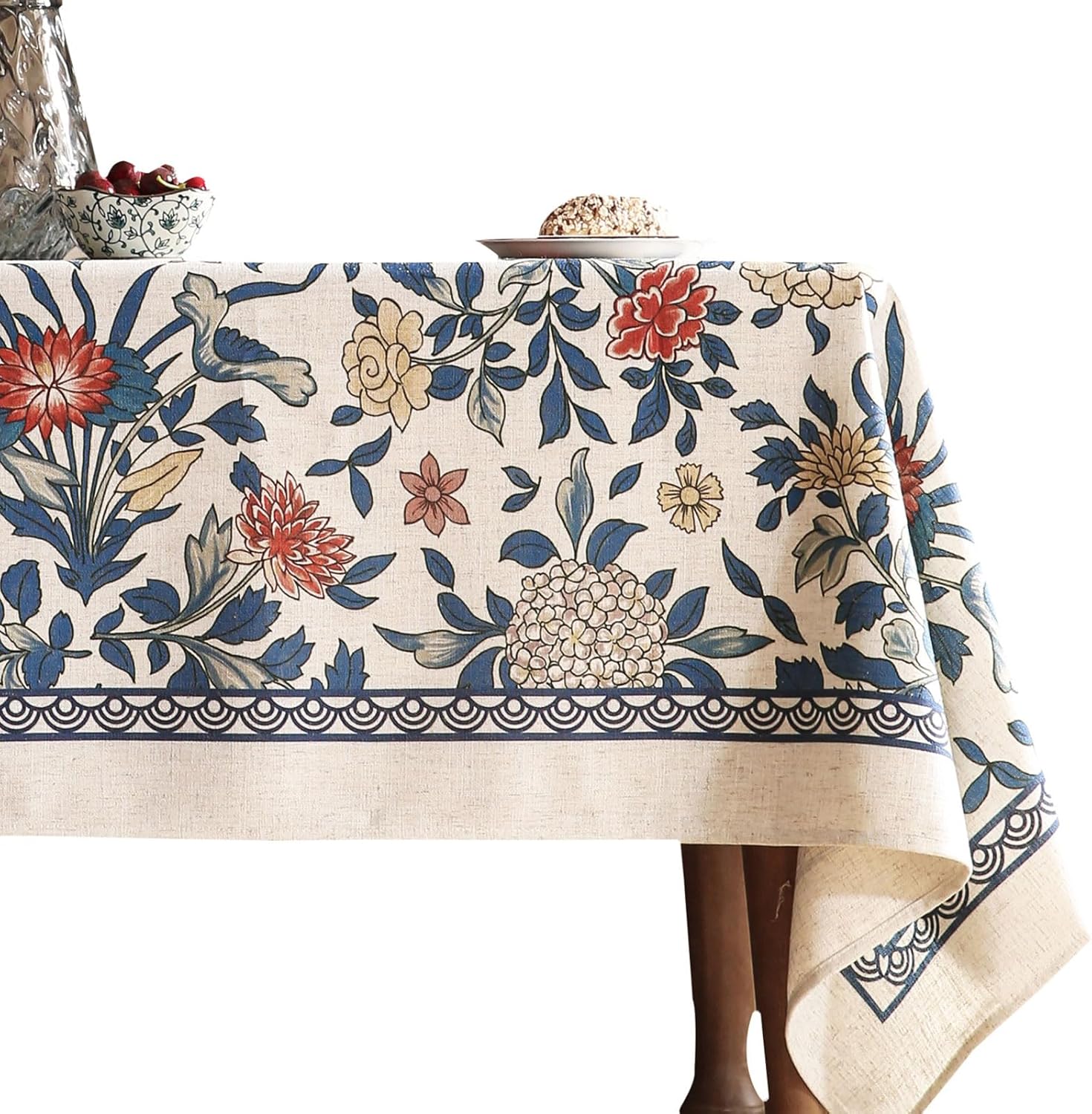 Designer Blue Tablecloth for Rectangle Table by patdrea