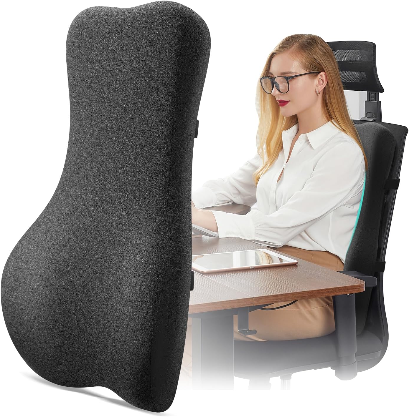 Memory Foam High Back Support Pillow - Pain Relief & Comfort!