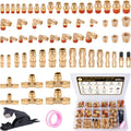 CheeMuii 64 Pcs Brass DOT Air Line Fittings Kit for Pneumatic Use