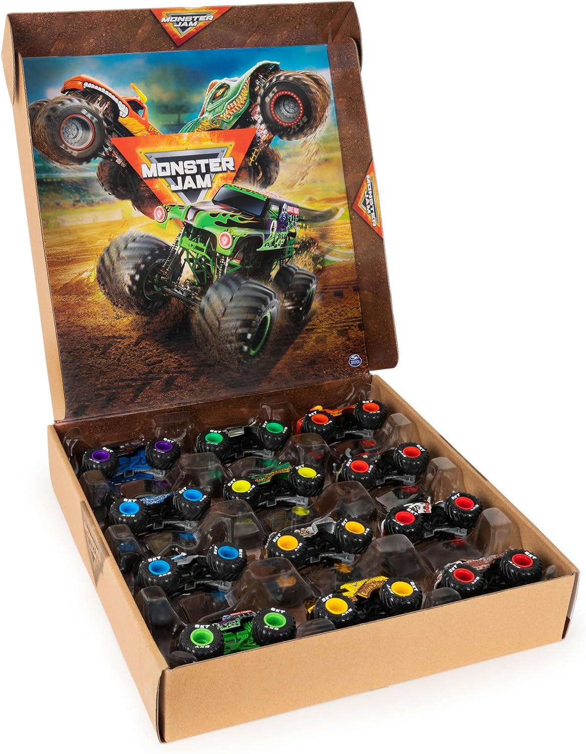 Monster Jam 12-Pack of 1:64 Scale Die-Cast Trucks for Kids
