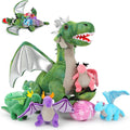 Tezituor 7 Pcs Dragon Stuffed Animals, 22in Mommy Dragon Set - Playful