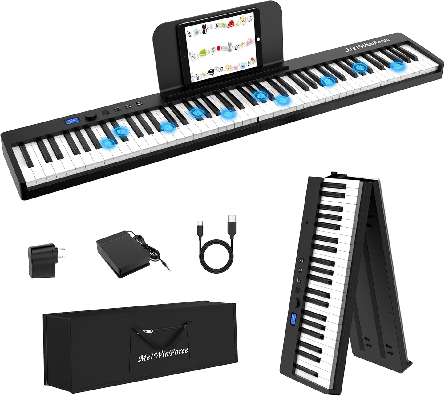 Foldable 88-Key Weighted Digital Piano - Portable & Full-Size