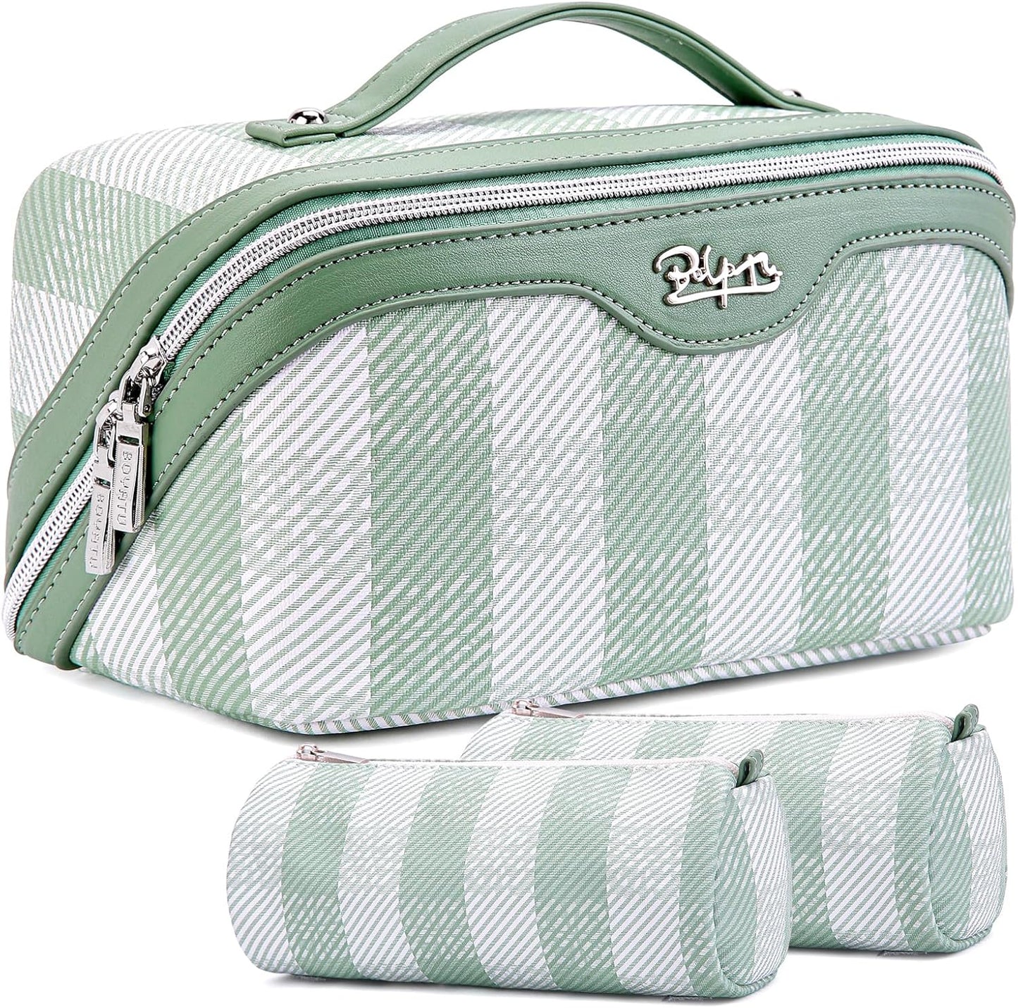 BOYATU Travel Makeup Bag Organizer Set of 3 for Women