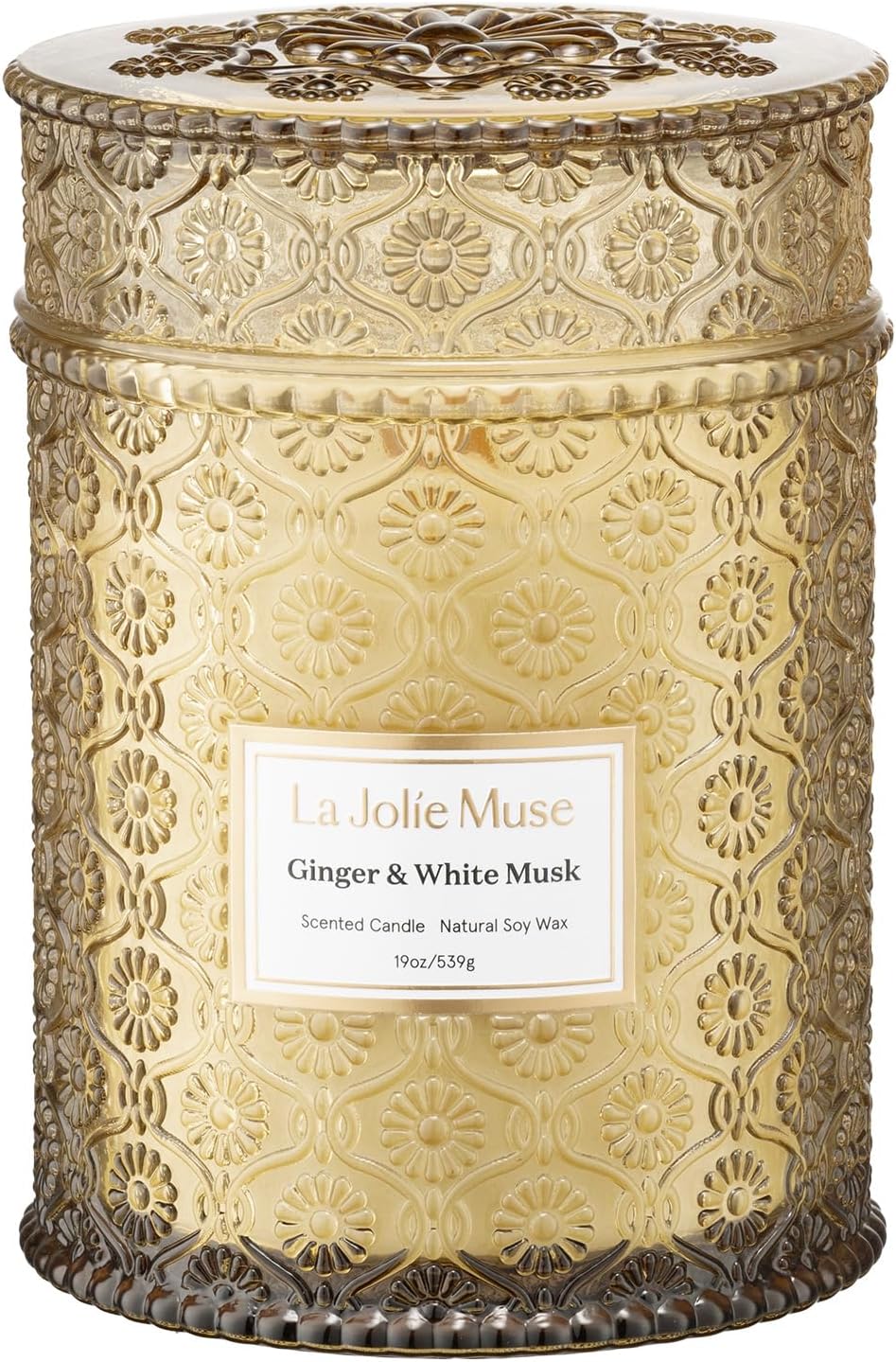 LA JOLIE MUSE Ginger & White Musk Candle for Cozy Ambiance