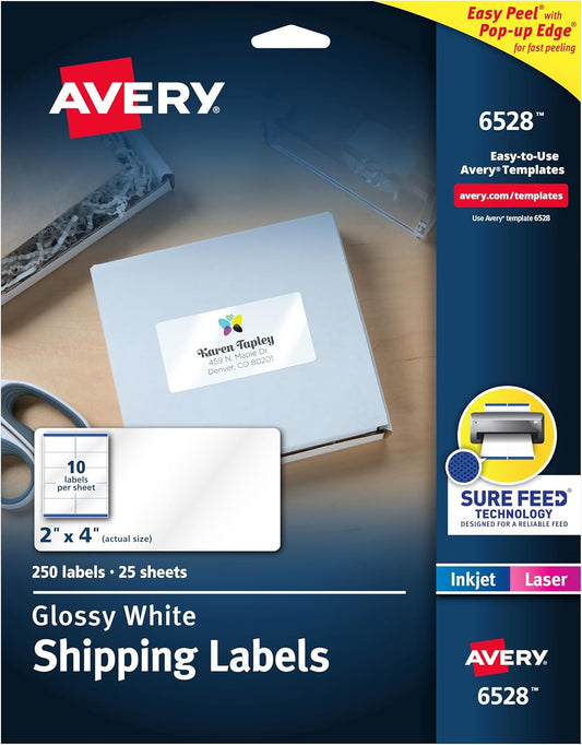 Avery Shipping Labels with Easy Peel and Sure Feed Technology