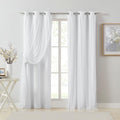 Bujasso White Full Blackout Curtain Panels for Living Room