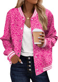 Bomber Jacket Women Varsity Casual Button Down (Style WW7W)