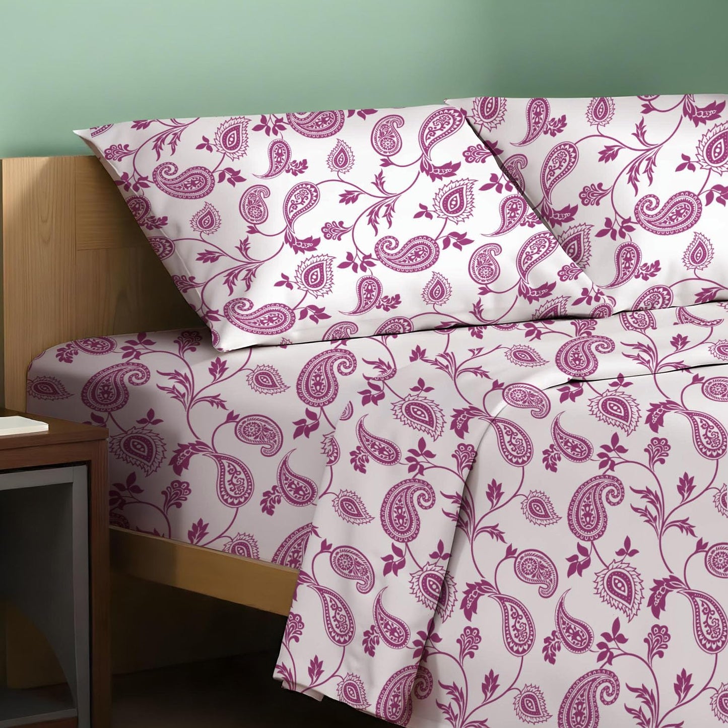 100% Organic Cotton Printed Sheets Queen Size Set for Comfort
