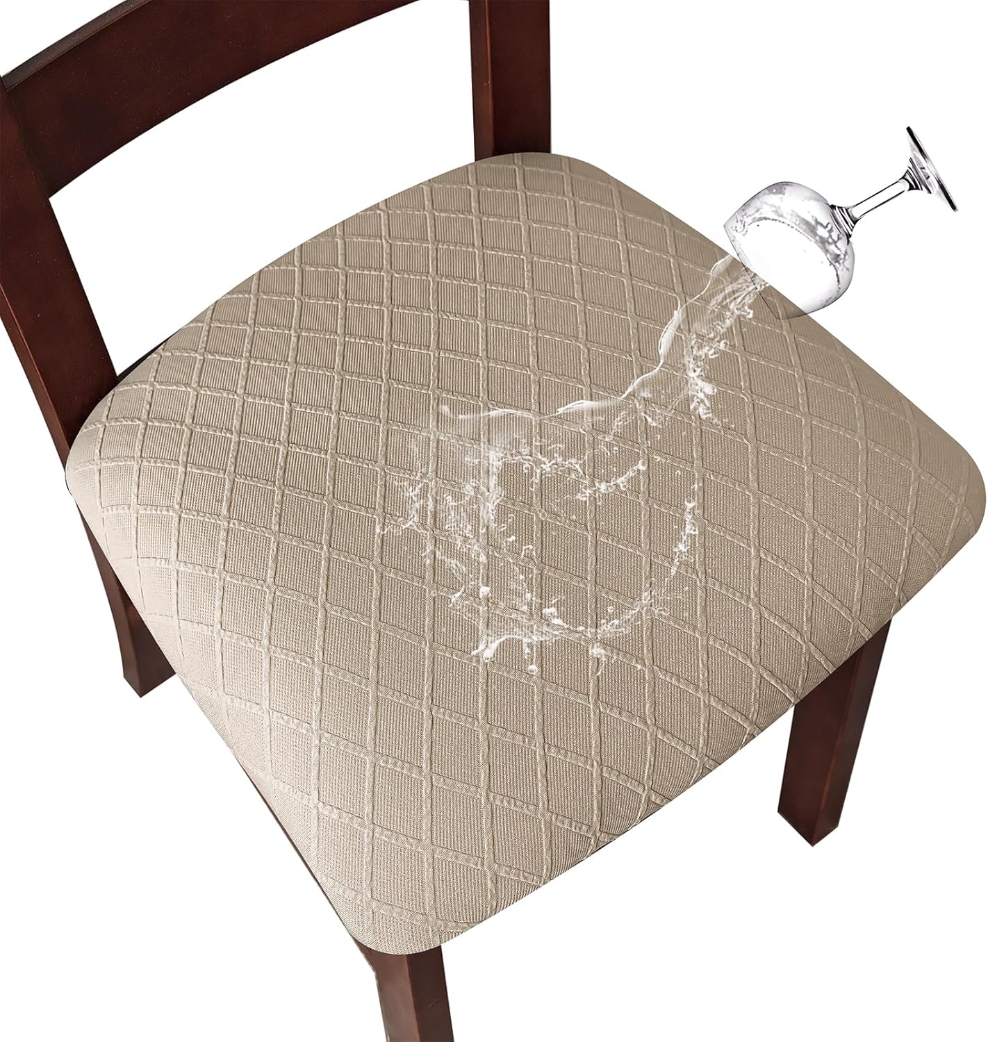 Genina Waterproof Seat Covers for Dining Room Chairs - 6 Pcs