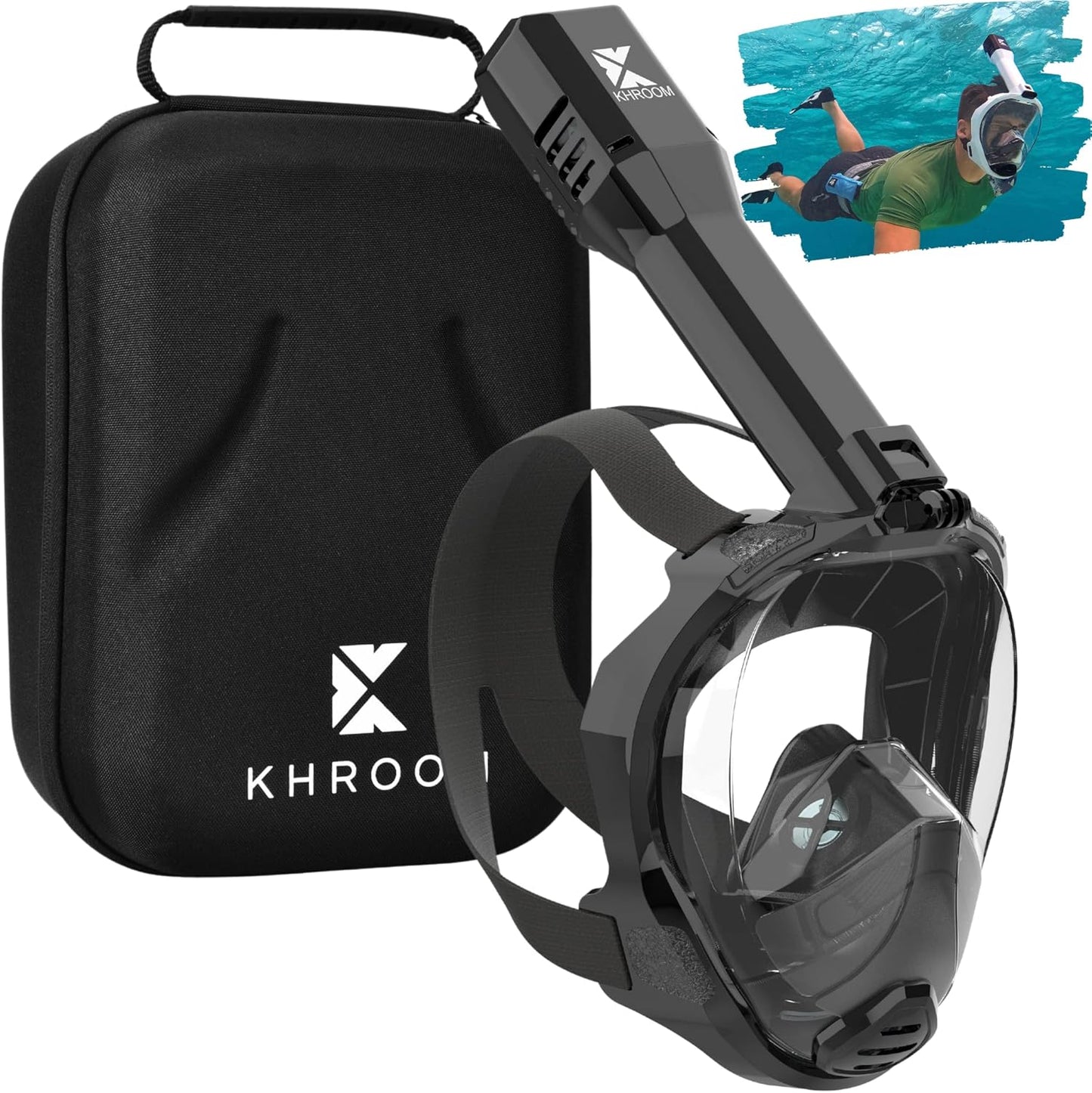 Khroom Full Face Snorkel Mask for Adults with CO2 Safe Valve