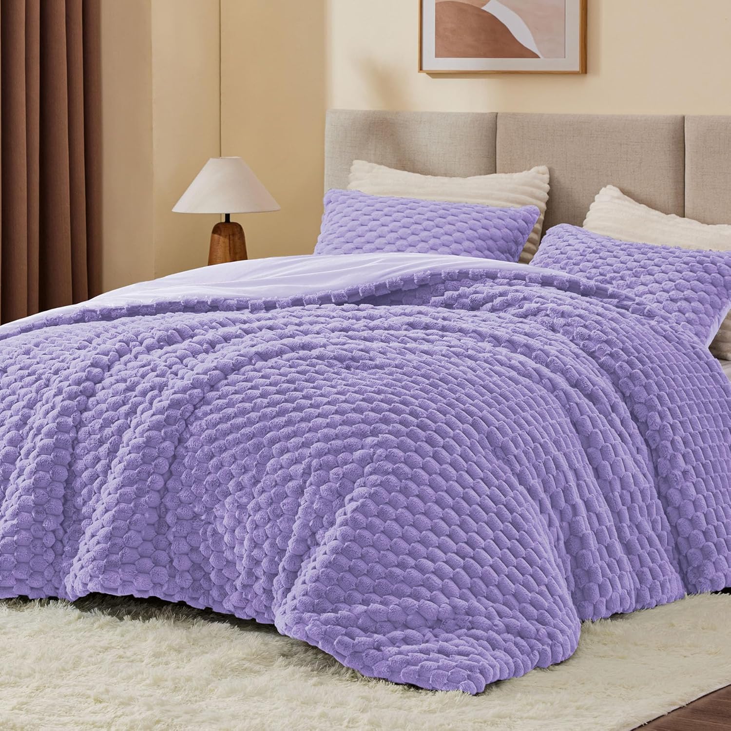 Fluffy Queen Comforter Set - Luxury Warm Bedding for Winter