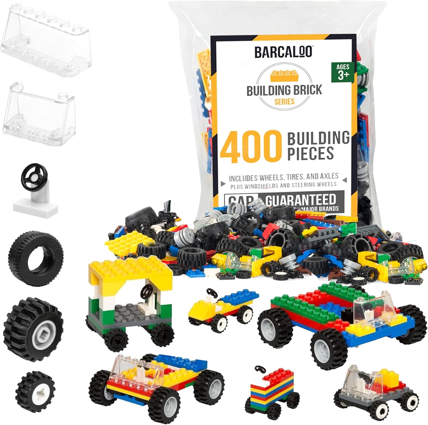 Build Cars with Ease: Barcaloo 400pc Wheels & Axles Set