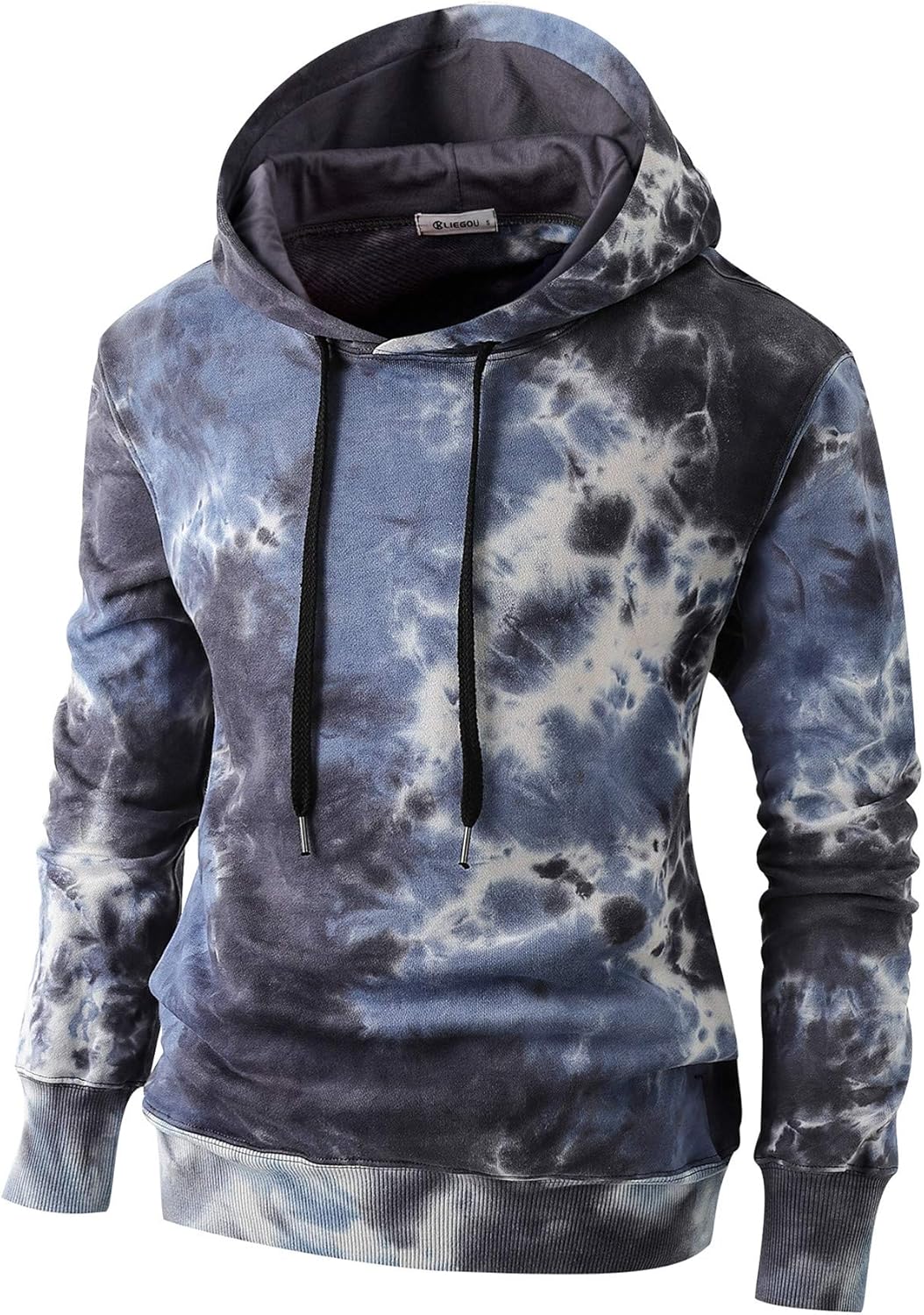 KLIEGOU Mens Tie-Dye Pullover Hooded Sweatshirt for Style
