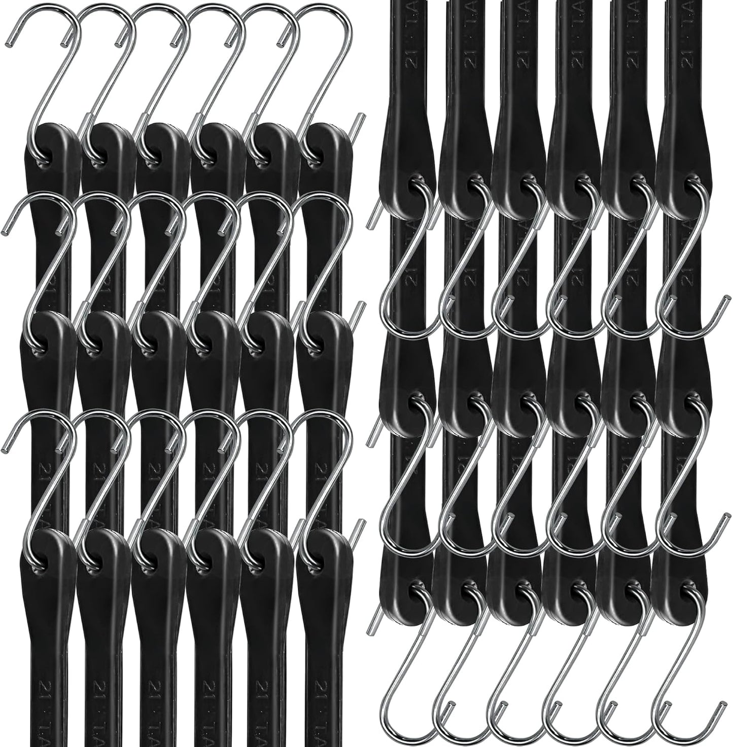 Bungee Cords with Hooks 21in 50 Pack for Heavy Duty Cargo