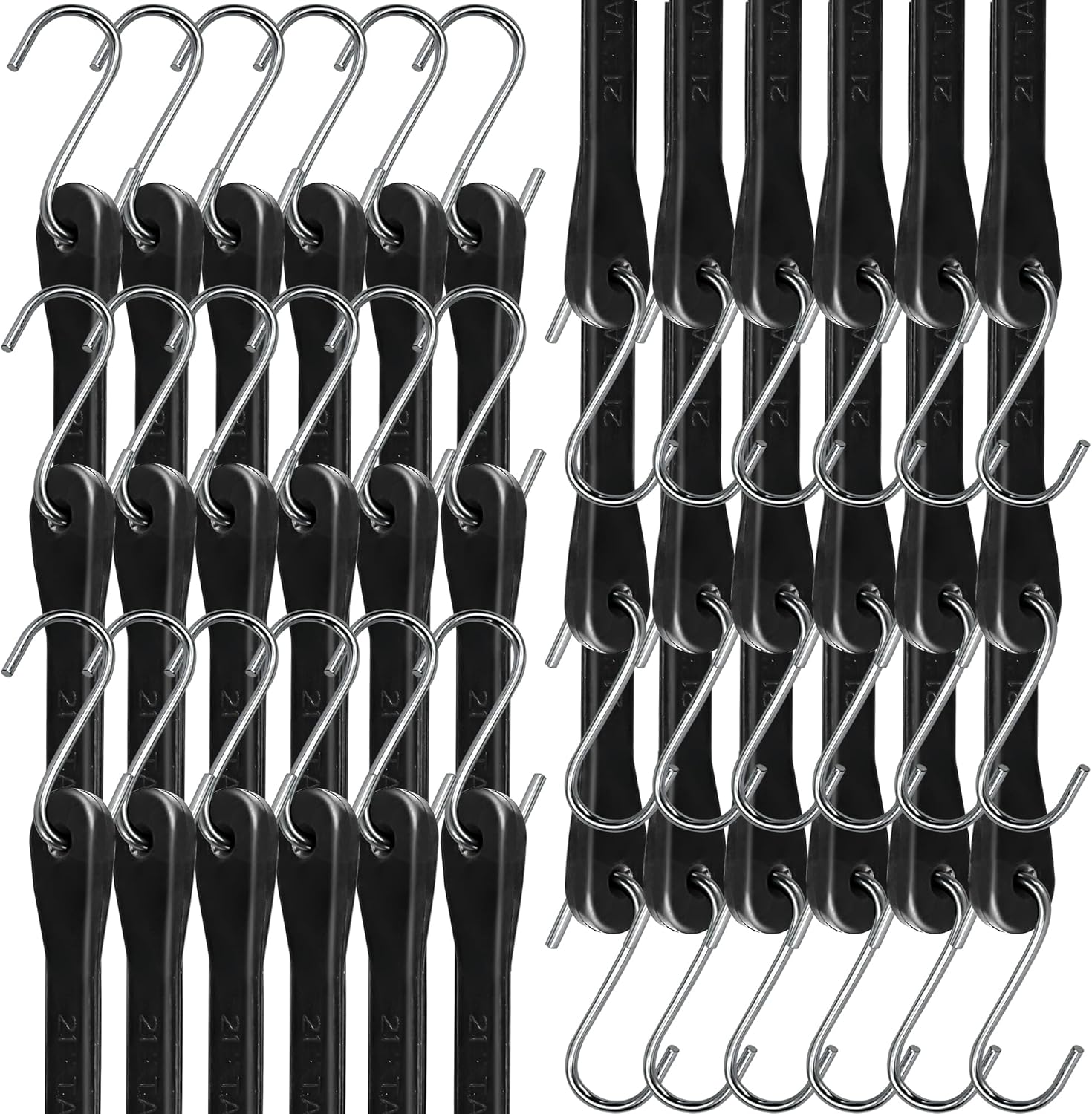 Bungee Cords with Hooks 21in 50 Pack for Heavy Duty Cargo