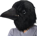 PartyHop Black Crow Mask Raven Head Latex Realistic Animal Full Head