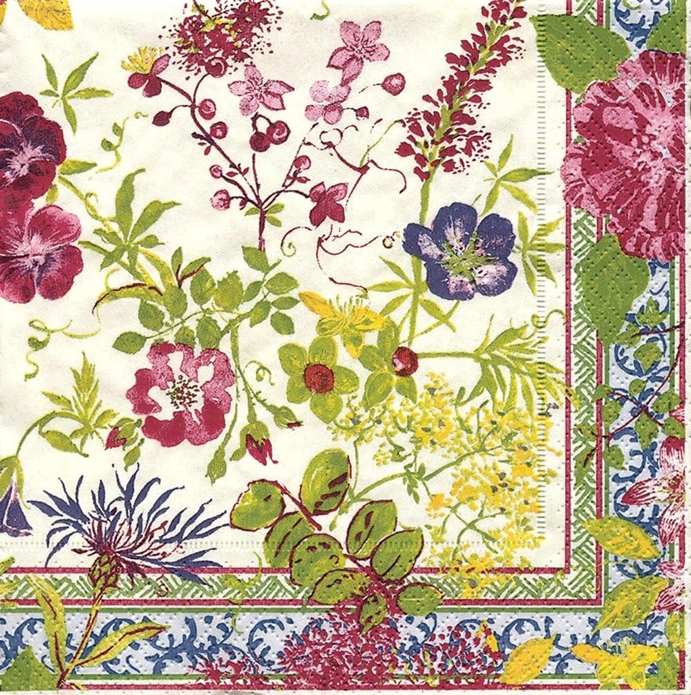 Chic Entertaining: Caspari Mille Fleurs Green Napkins
