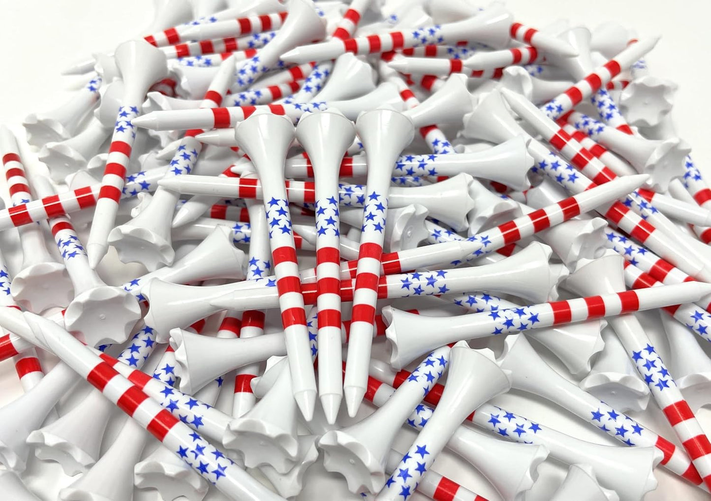 USA Stars & Stripes Golf Tees - Patriotic Bulk Pack