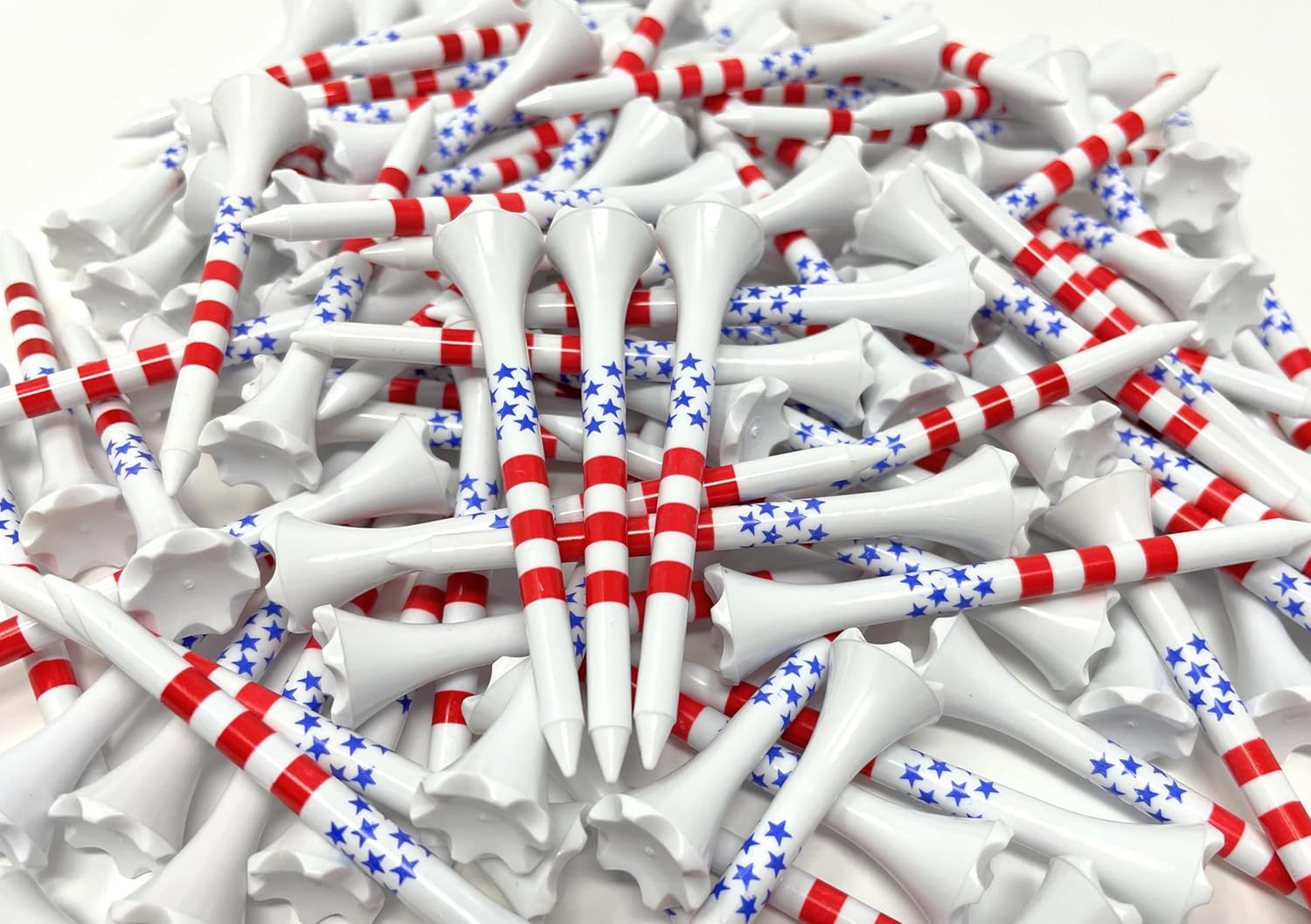USA Stars & Stripes Golf Tees - Patriotic Bulk Pack