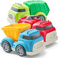 JOYIN 3 Pack 6.7 in Big Trucks for Toddlers - Durable Trio