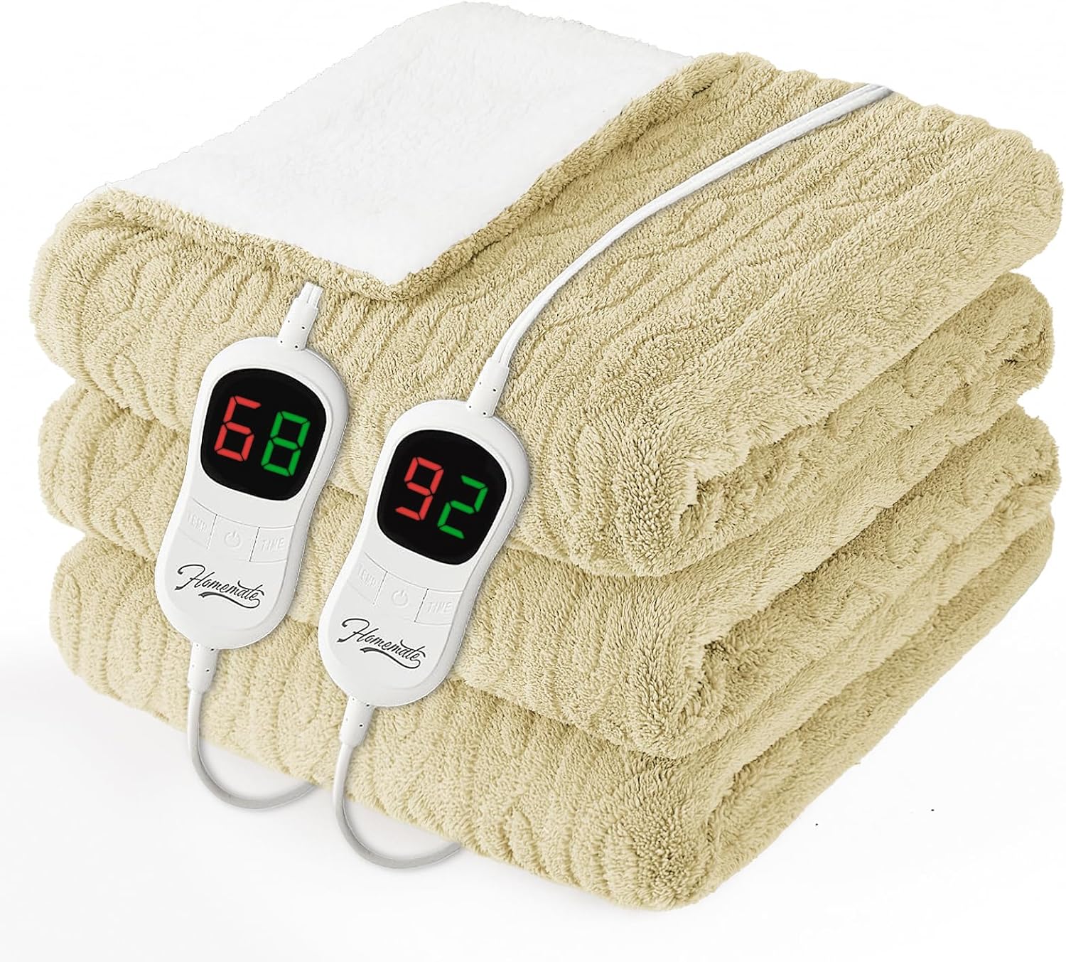 Homemate Electric Heated Blanket King - Ultra Soft Flannel Comfort