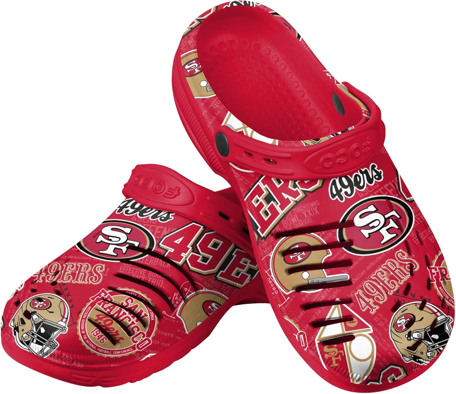 FOCO Men's NFL Team Logo Historic Print Garden Water Sandals