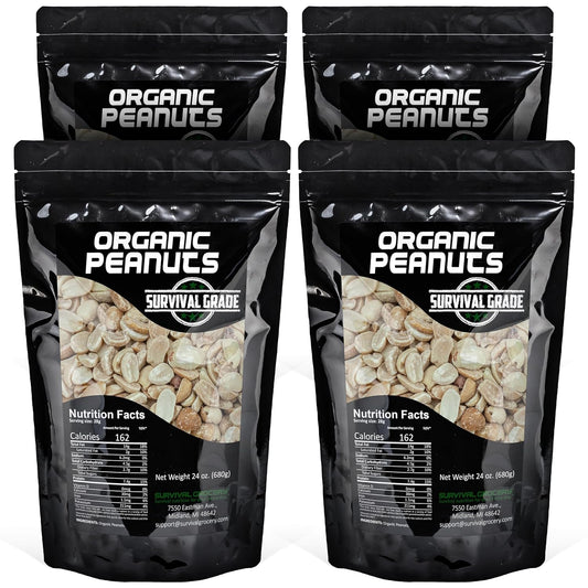 Survival Grocery Organic Dry Roasted Peanuts - Healthy Snack Option