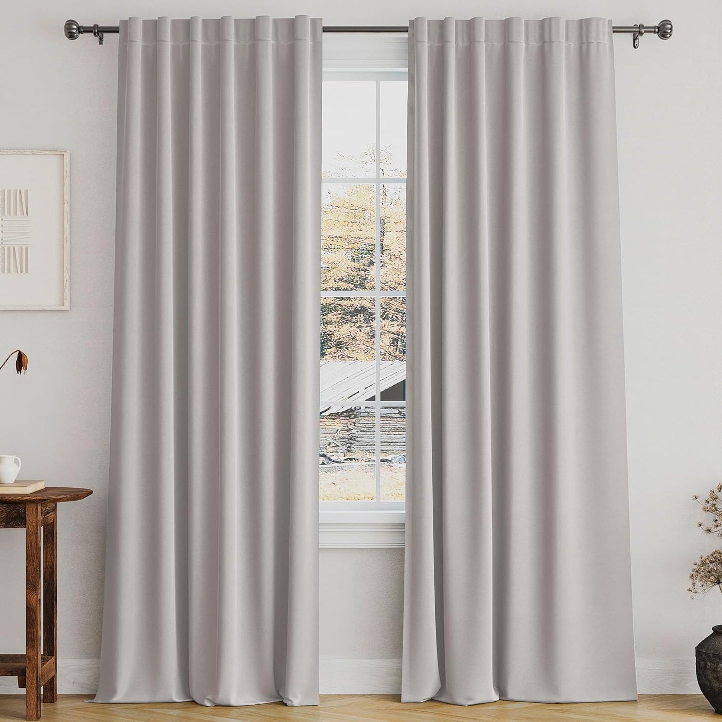 Turquoize Back Tab Curtains 84 Inches Long for Living Room