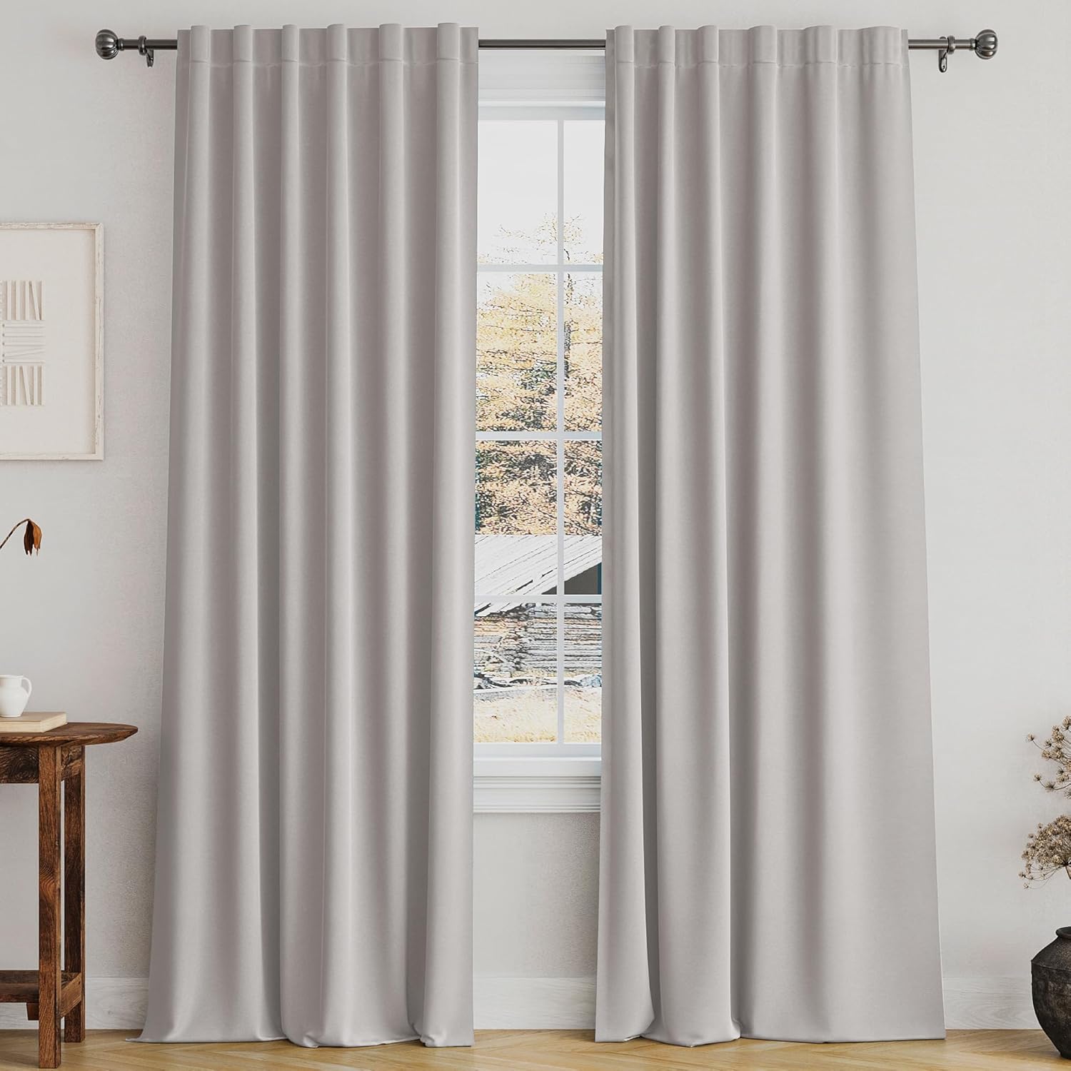 Turquoize Back Tab Curtains 84 Inches Long for Living Room