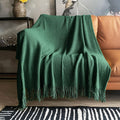 Knitted Throw Blanket with Tassels Bubble Texture - Lightweight Cozy