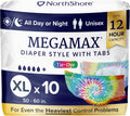 X-Large Overnight Adult Diapers - 12-Hour Tab Style, 10 Count