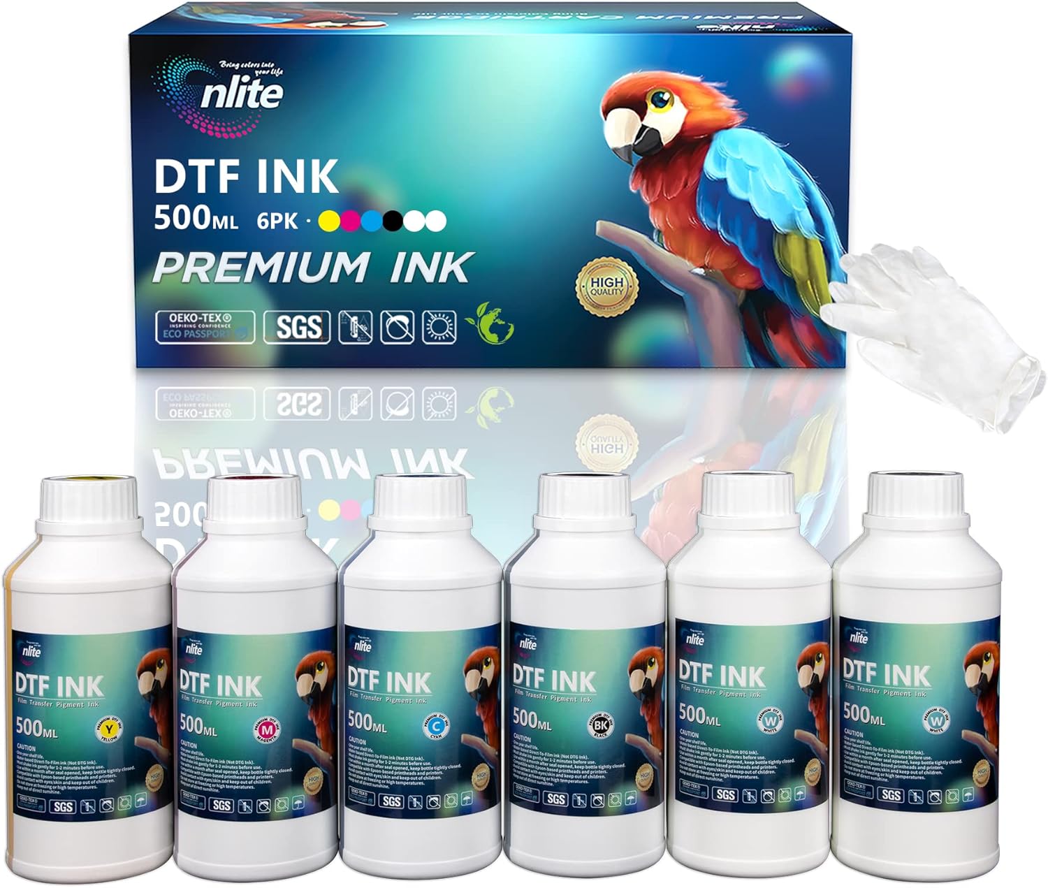 Enlite Premium DTF Ink Combo Pack for Vibrant Printing