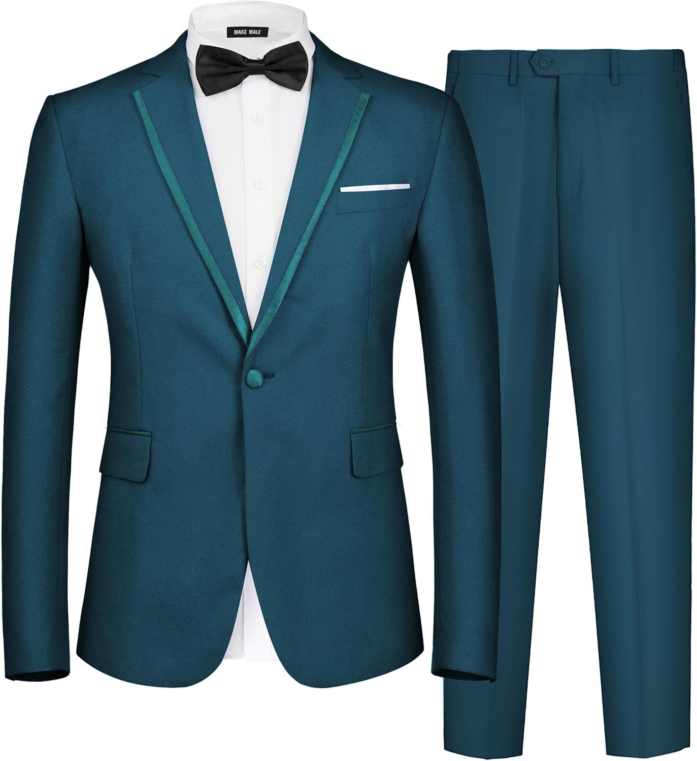 MAGE MALE Men's 2 Piece Suit Slim Fit Tuxedo for Weddings