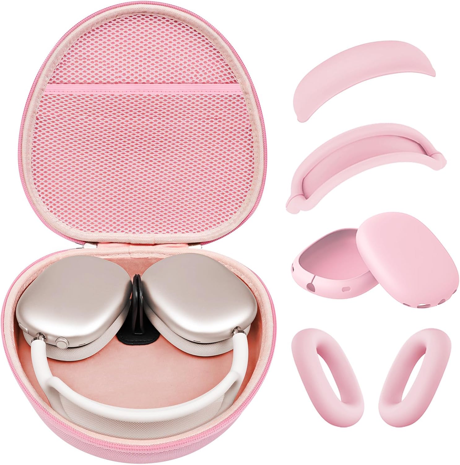 Hard Case for AirPods Max with Silicone Covers for Protection