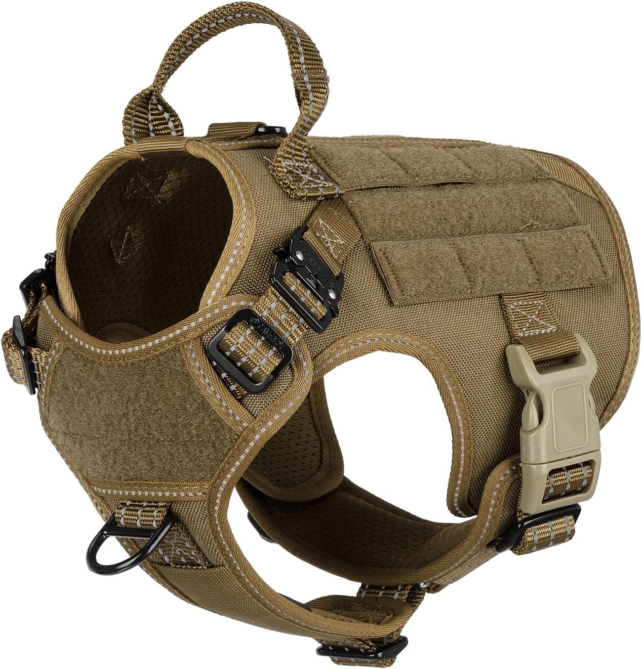 ICEFANG Tactical Dog Harness for Small Dogs with MOLLE Vest