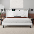 Feonase King Bed Frame with Charging Station - Velvet Wingback