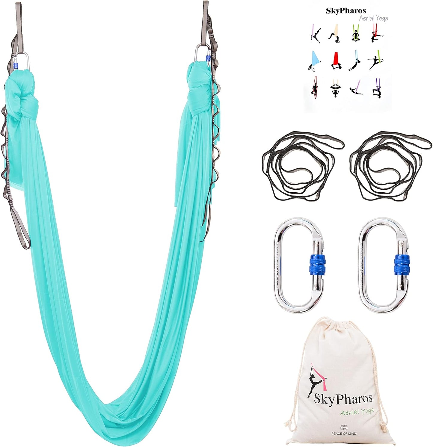 5.5 Yards Aerial Silks Yoga Swing Set for Fitness and Fun