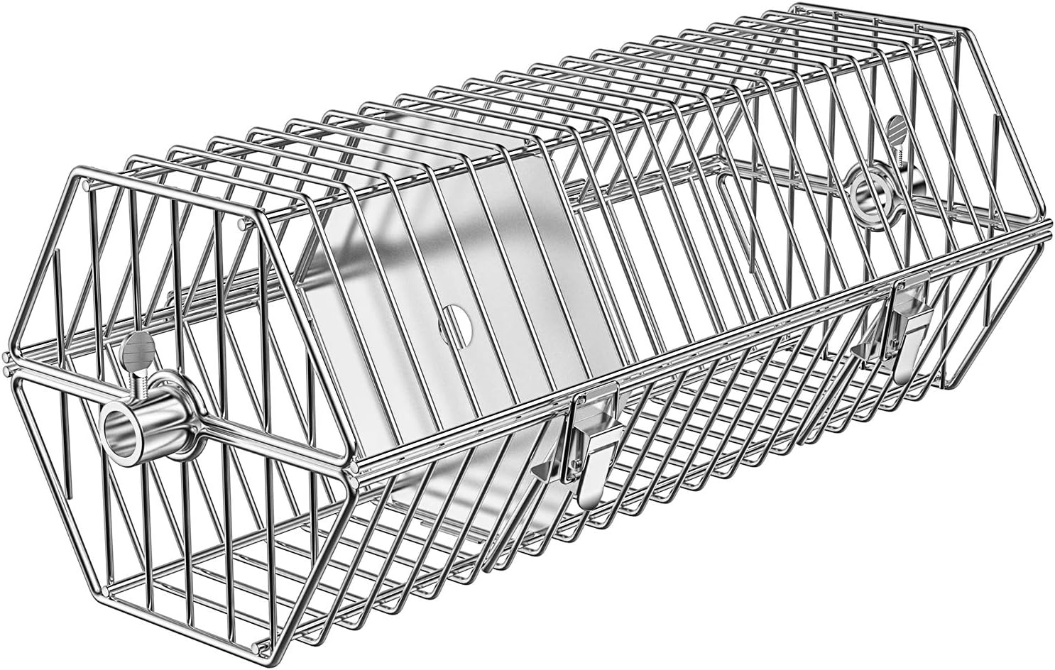 Stainless Steel Round Tumble Rotisserie Basket for Grilling