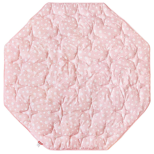 Octagon Playpen Mat Pink for Girls - Non Slip Baby Mattress