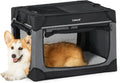 Lesure Soft Collapsible Dog Crate 26 in - Portable 4-Door Travel Crate