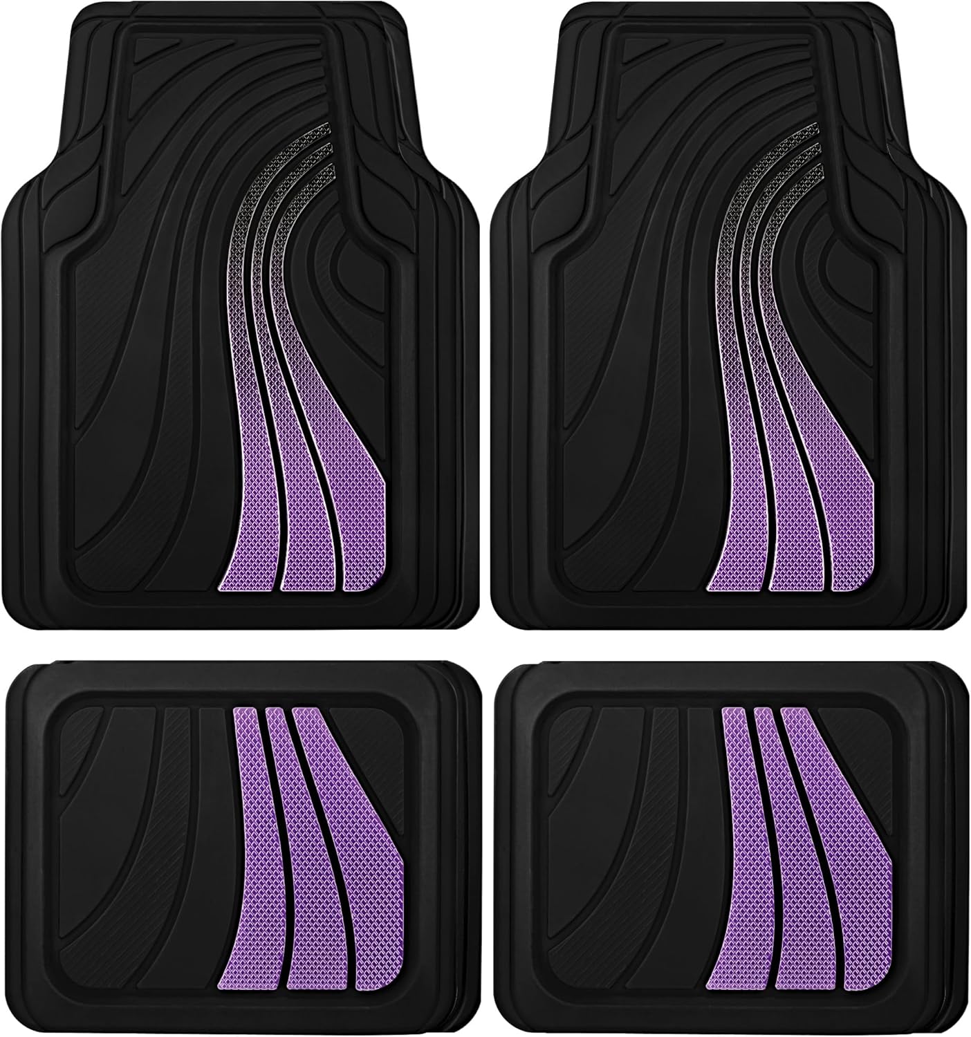 Road Comforts Car Floor Mats Full Set with Aluminum Design