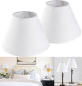 White Linen Small Barrel Lampshades Set of 2 - Clean Modern Look