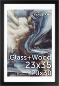Frame Amo 23x35 Black Solid Wood Poster Frame with White Mat - Gallery