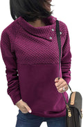 Quilted Pattern Lightweight Zip-Up Sweatshirt - Casual Comfort