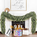 Cedar Christmas Garland with Lights for Mantle - 9 ft Realistic Prelit