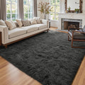 6x9 Ft Large Shag Rug for Living Room - Ultra Soft Grey