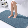 OLANLY Bathroom Rug 44x24 in Airy Blue - Soft Absorbent Chenille