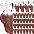 Cowboy Holster Silverware Holders Cardstock Cutlery Sleeves - Western